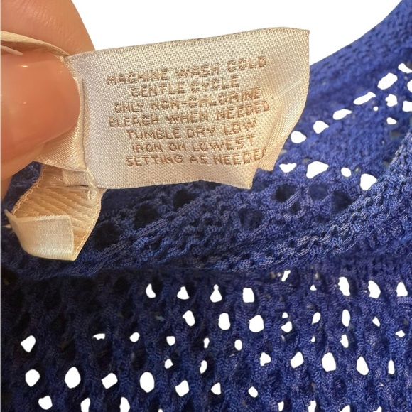 Chicos Blue Coverup Tunic Embroidered Boho Hippie Fringe Festival Size 0 (XS) - Picture 6 of 9